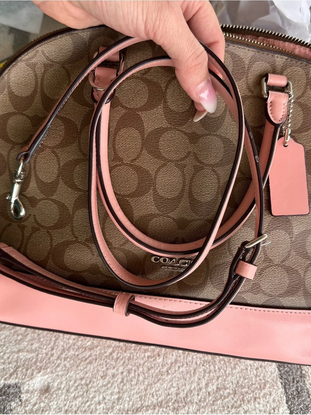 Coach sierra Dome Satchel with Pink Trim 2018